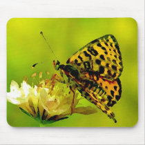 Butterfly on Flower Mouse Mat
