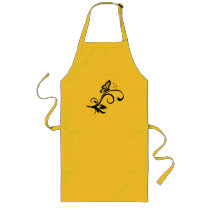 Butterfly On Leafy Vine Aprons