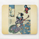 Butterfly on rape blossoms by Utagawa,Toyokuni mousepads