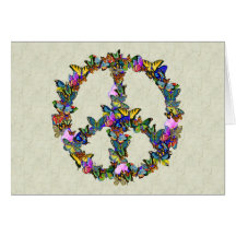 Butterfly Peace Symbol Greeting Cards