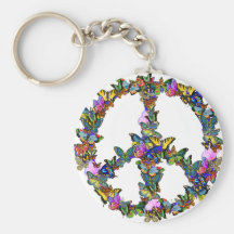 Butterfly Peace Symbol Key Chain