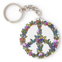 Butterfly Peace Symbol Key Chain