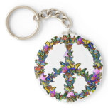 Butterfly Peace Symbol keychains
