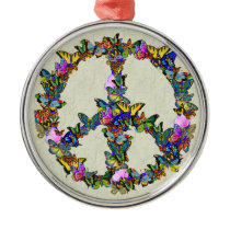 Butterfly Peace Symbol Christmas Ornaments