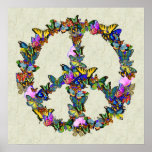 Butterfly Peace Symbol posters