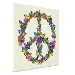 Butterfly Peace Symbol Stretched Canvas Prints