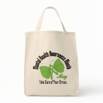 Butterfly Ribbon Mental Health Awareness Month Tote Bag