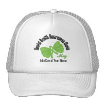 Butterfly Ribbon Mental Health Awareness Month Mesh Hats