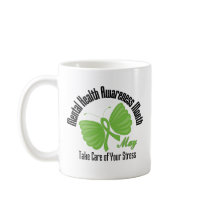 Butterfly Ribbon Mental Health Awareness Month Coffee Mugs