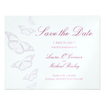 Butterfly  Save the Date Cards Personalized Announcement