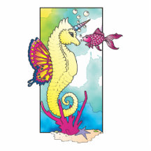 butterfly seahorse and fish photo cut outs