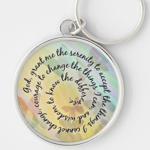 Butterfly Shadows Serenity Prayer Keychain