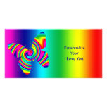 Butterfly Shaped Rainbow Twirl, I Love You! photo cards