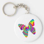 Butterfly Shaped Rainbow Twirl Keychains