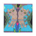 Butterfly--Side By Side Cats magnets