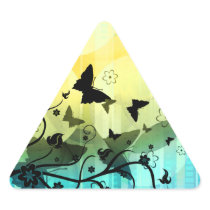 Butterfly Silhouettes Triangle Stickers