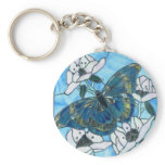 Butterfly stained glass keychain