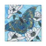 Butterfly stained glass refrigerator magnets