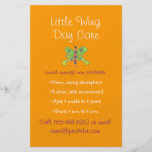 Butterfly theme child care flyer