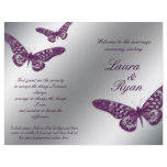 Butterfly Wedding Program Flyer Silver Purple Spar
