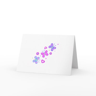 butterfly with hearts greeting cards by margaret40