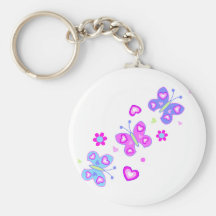 butterfly with hearts keychains