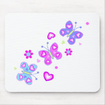 butterfly with hearts mouse mat