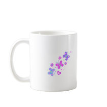 butterfly with hearts mugs