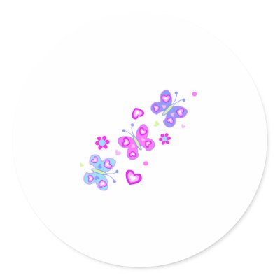 butterfly with hearts sticker by margaret40