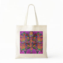 Butterfly with Roses Abstract Art Tote Bag