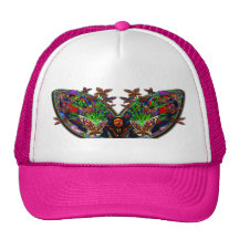 Butterfly Woman Flowers Vase Set Clear Background Trucker Hats