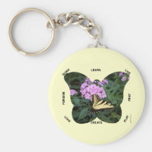 Butterfly Words to Live By Keychain