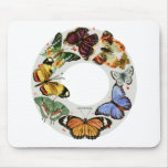 Butterfly Wreath multi-coloured watercolor Mousepa mousepads