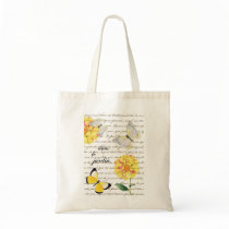 Butterfly Yellow Dahlia Garden Tote