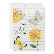 Butterfly Yellow Dahlia Invitation or Announcement