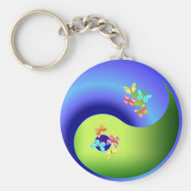 Butterfly Yin Yang keychains
