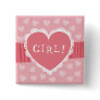 Button: Baby girl heart with lace