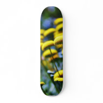 Button Flowers Yellow Skate Board