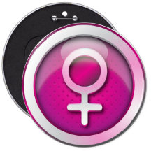 Button glossy gender woman symbol