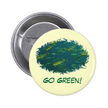 Button Go Green Golden Fish