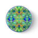 Button: "Green Butterflies with Blue Gemstones"