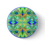 Button: "Green Butterflies with Blue Gemstones"