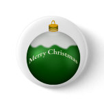 Button Green Glass Globe Christmas Ornament