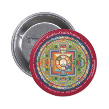 BUTTON Mandala of Chenrezig - with mantra