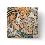 Button:  Mucha - Language of Flowers