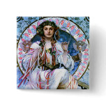 Button: Mucha - Slavia - Art Nouveau - Secession