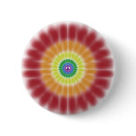 Button, Tie Dye Peace Sign Rainbow Explosion