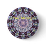 BUTTON with Decorative Blues and Mauves pattern