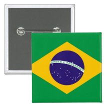 Button with Flag of Brazil