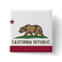 Button with Flag of California